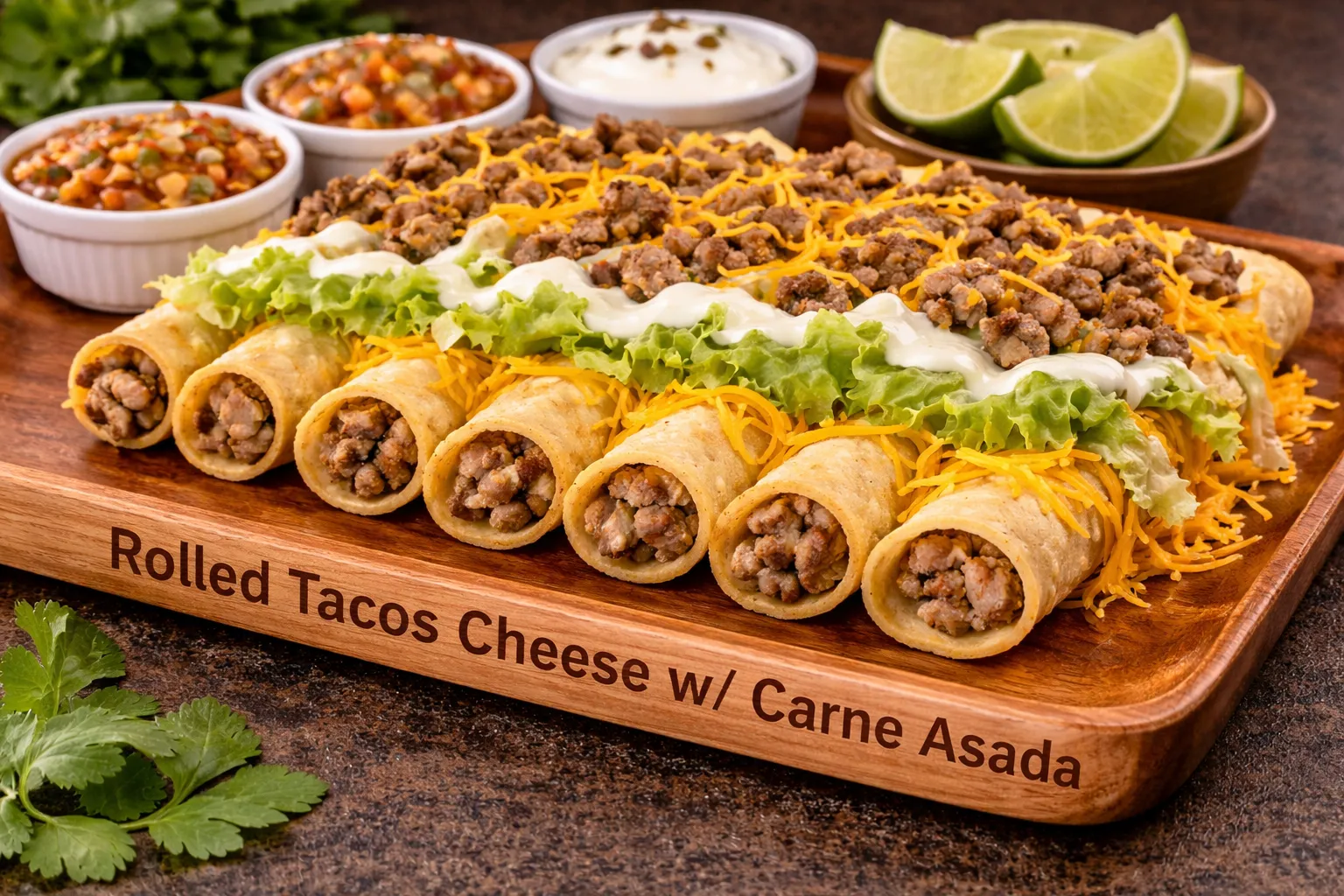 HOME PAGE 76 Rolled Tacos Cheese w Carne Asada