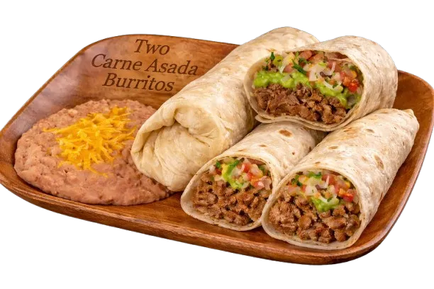 HOME PAGE 6 two carne asada burritos